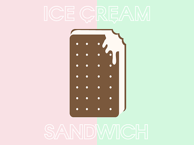 Ice Cream Sandwich chocolate dessert ice cream sandwich illustration sugar sweets treats typography vanilla vector vector illustration
