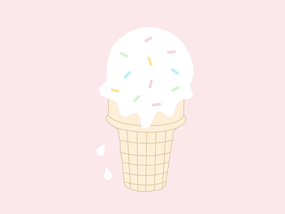 Ice Cream Scoop dessert food ice cream illustration pastel sprinkles sugar sweets vector vector illustration