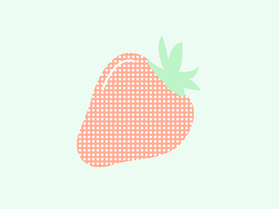 Strawberry food illustration pastel polka dots strawberry vector