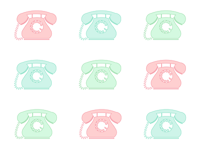 Rotary Phones illustration pastel pattern rotary phone vector