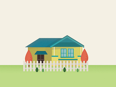 House house illustration picket fence