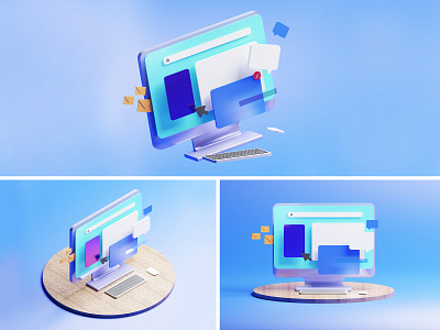 Productivity 3D illustration | 01 3d branding design graphic design illustration ui