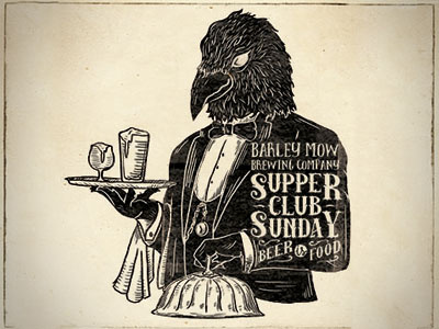 Barley Mow Supper Club Sunday barley beer brewery brewing club mow raven supper waiter