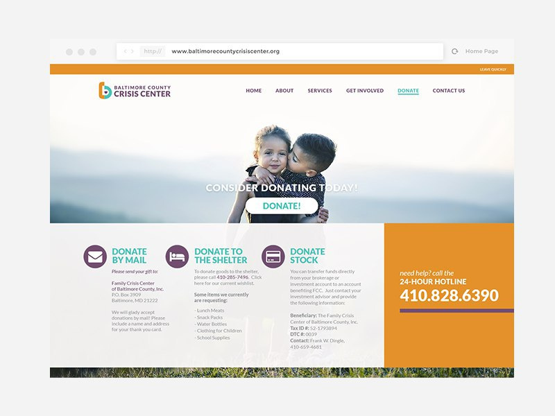 Crisis Center Website Prototype donate xd prototype website heart love hope victims help crisis hotline ui