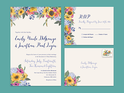 Floral Wedding Invitation Suite