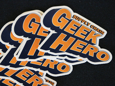 Supply Chain Geek Hero Stickers barcoding branding geek geeks hero print design registration sticker superhero superheroes supply chain typography