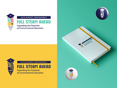 Full STEAM Ahead Conference art branding concept conference conference logo education engineering environmental graduation logo logo concept maeoe math pencil school science science logo steam stem technology
