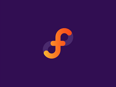 Friends Forever ( Infinity + F) colorful design f forever friends gradient icon illustrator infinity logo logotype minimal vector