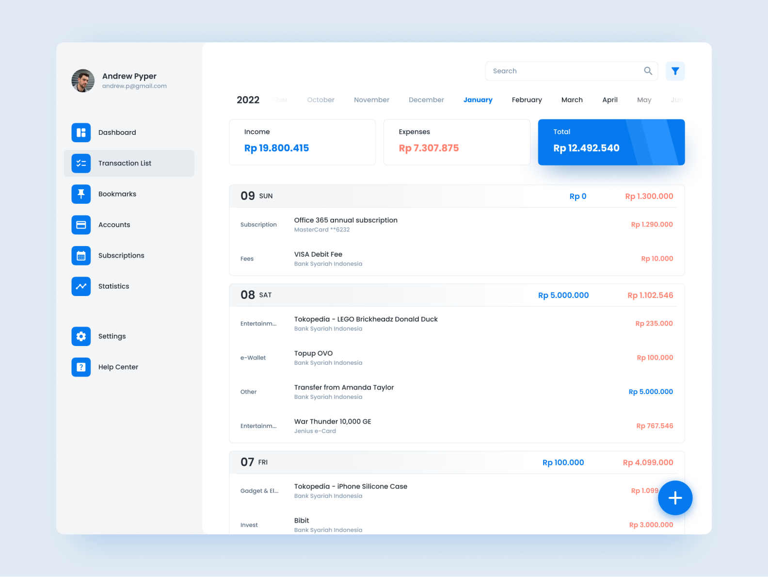 Exploration - Money Management iPad app by Adrian Adyatma on Dribbble