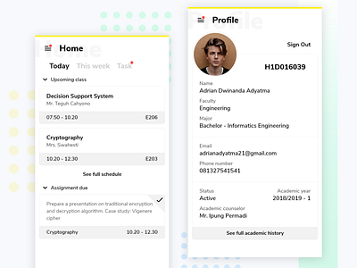 Student Companion App adobexd app design ios iphone mobile mobile app mockup ui userinterface ux