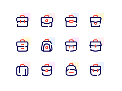 Icons - Bag ver. 2 accent icon basic icon clean desktop icon icon design icon set icon style iconography icons line icon line style mobile school app school icons ui web work