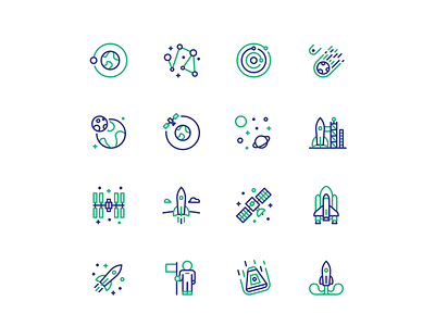 Icons - Space clean design explore flat icon icon iconography icons iconset iconsets line icon line style lineal icon space space icon travel ui user interface vector web