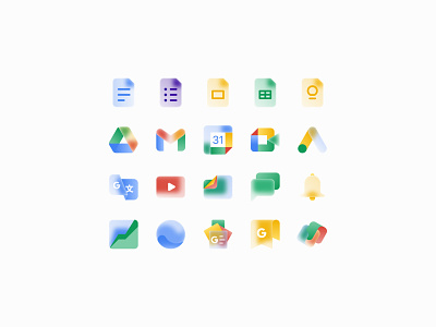 Frosted glass effect - Google suite logo pack