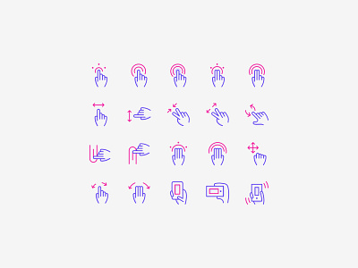 Touch Screen Hand Gesture Icons