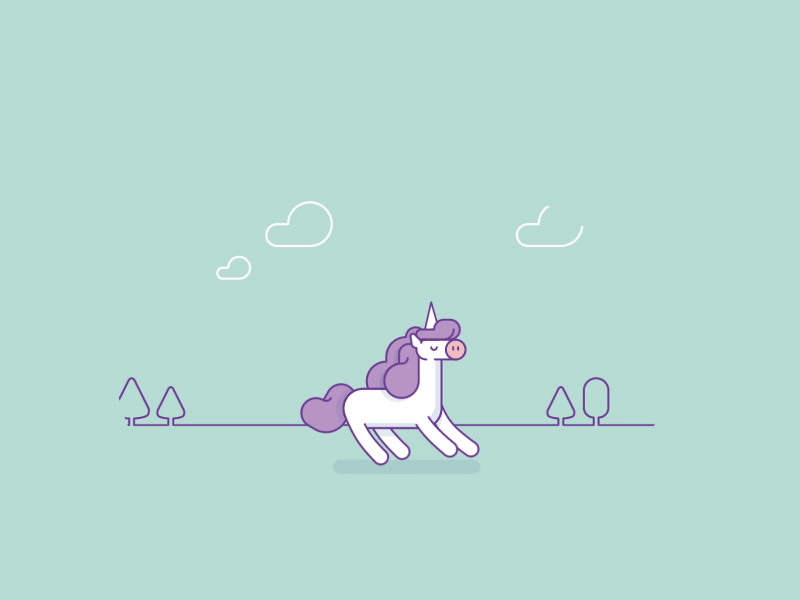 Flatulent Unicorn animation illustration rainbow unicorn