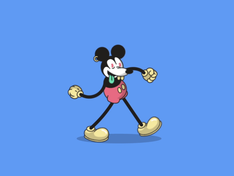 Junkie Mickey animation disney illustration junkie mickey mickeymouse walk walk cycle