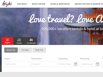 Arigato Travel Website ui design web design