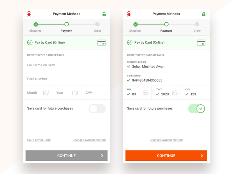 Card Checkout Form by Sohail Mushtaq Awan on Dribbble