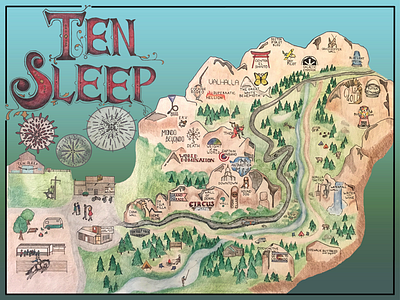 Ten Sleep Climbing Map climbing illustrated map