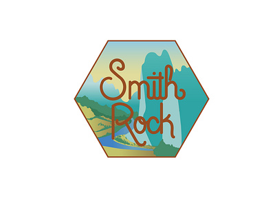 Smith Rock Illustrated Sticker climbing oregon smith rock sticker illustration typography