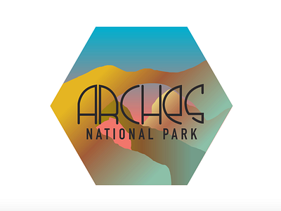 Arches National Park illustration national parks sticker typography