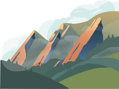The Flatirons, Boulder boulder colorado landscape sticker illustration