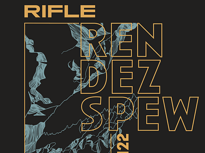 Rifle Rendezspew 2022 Climbing Shirt Design graphic design illustration shirt design typography