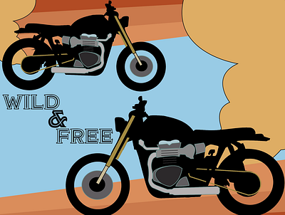 Wild & Free graphic design motorcycle