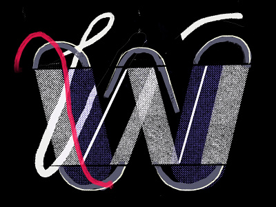 W illustration typography