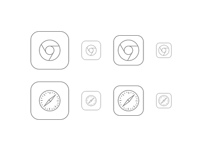 Chrome & Safari Icons browser chrome icon icons maestro minimal outline safari simple