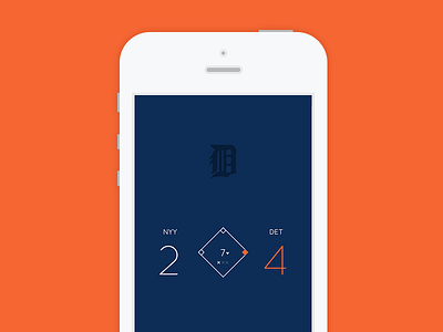 Simple Scores App app baseball detroit minimal mlb ny scores simple sports tigers ui ux