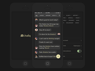 Introducing Chalq app chalk chat dark iphone local messages mobile