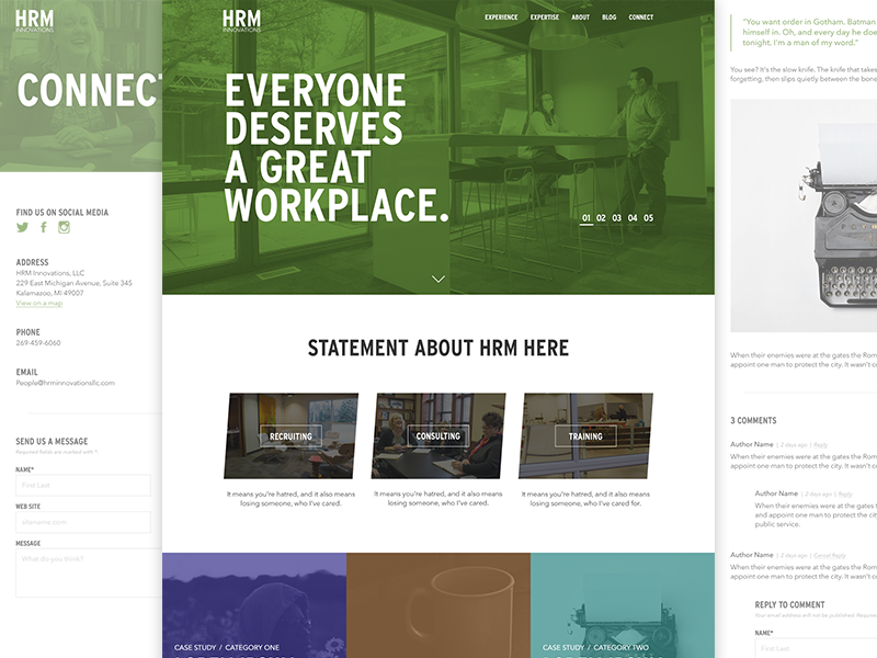 HRM Site bold local site web mobile design kalamazoo