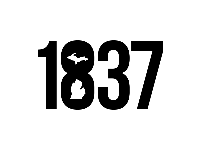 1837 Michigan t shirt design michigan design graphic design logo michigan 1837