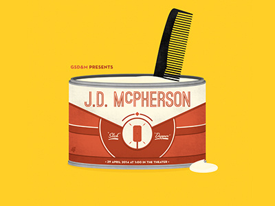 Slick and Dapper comb design gig poster gsdm hair gel illustration jd mcpherson music pomade poster