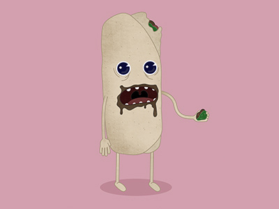 Little Burrito Monster burrito cannibal cartoon character design doodle eating illustration monster weird