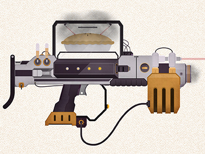 Pie Rifle cartoon cook design gun illustration lazers pie raygun rifle shoot