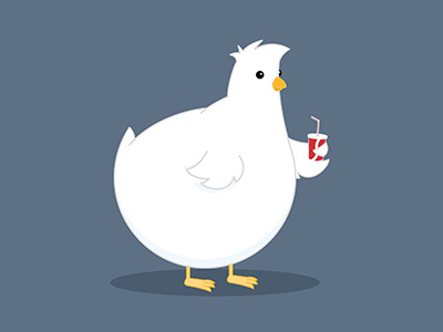 SODA CHICKEN cartoon character chicken fat illustration obesity poultry soda stupid
