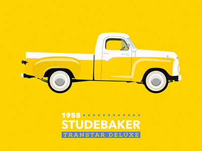 Studebaker car illustration pickup studebaker tires truck vehicle yellow