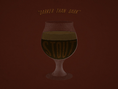 Stout beer brew dark froth glass illustration stout