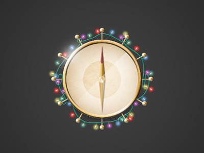 Holiday Compass christmas compass digital holiday illustration lights navigation needle