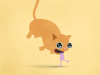A talented cat balance cartoon cat illustration kitty stupid tongue