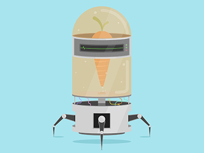 Carrot Chamber carrot chamber farming illustration produce robot vessel