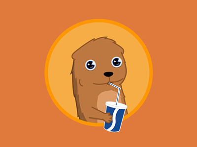 lil otter guy animal character critter drink illustration otter pop slurp soda