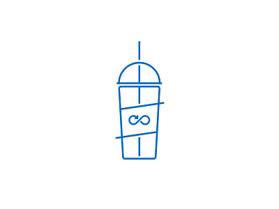 unlimited refills cup drink icon infinity lines unlimited