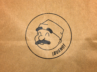 Pupusa Man cartoon chef cook el salvador illustration paper bag pupusa spanish stamp