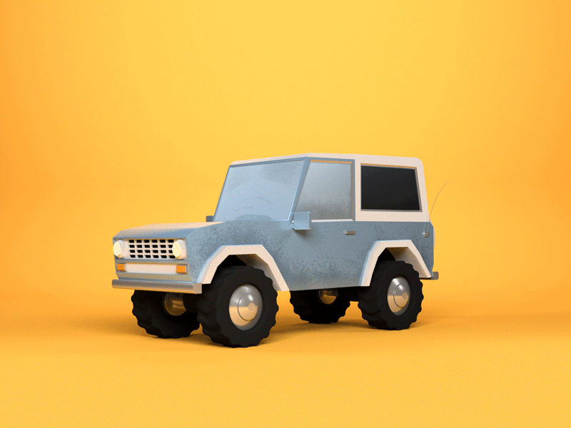 4x4 3d 3d illustration 3d modeling blender bronco car dirt gif offroad spin truck vehicle
