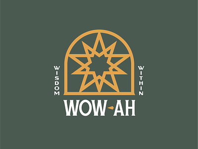 Wow-ah branding branding design identity lettering logo logotype portal sacred geometry star