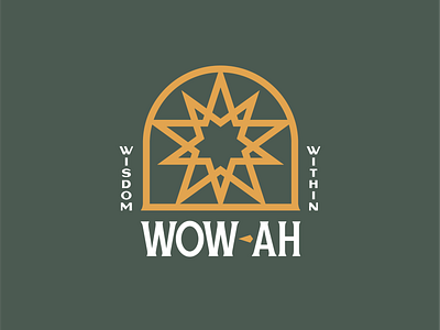 Wow-ah branding branding design identity lettering logo logotype portal sacred geometry star