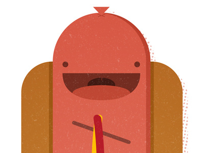 Mr. H. Dog character food hotdog illustration